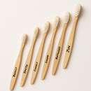 Personalized Engraved Bamboo Toothbrush Biodegradable Natural Wooden Soft Brush