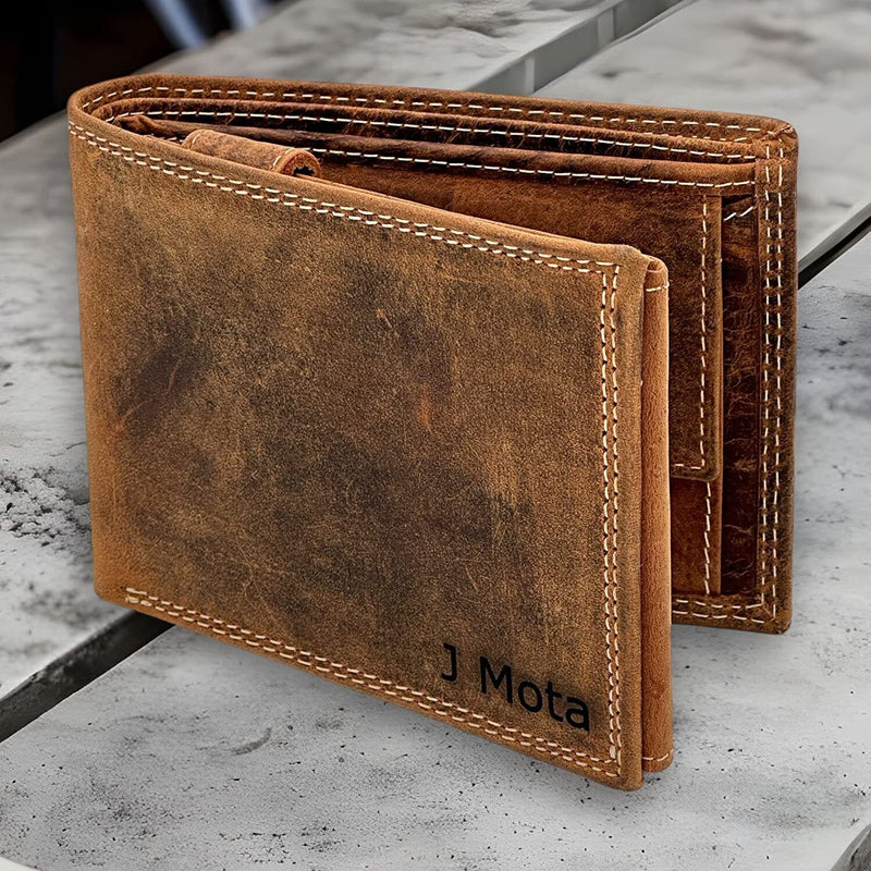 Personalized Custom Engraved Wallets for Men's RFID Blocking