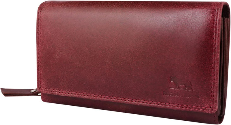 MORUCHA Clutch Wallet for Women Genuine Leather RFID Blocking High Capacity Cardholder M90