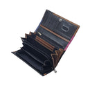 Personalised Women RFID Leather Purse | Ladies Customised Wallet | Soft Genuine Leather Flap Over Purse Multi Credit Card Slots