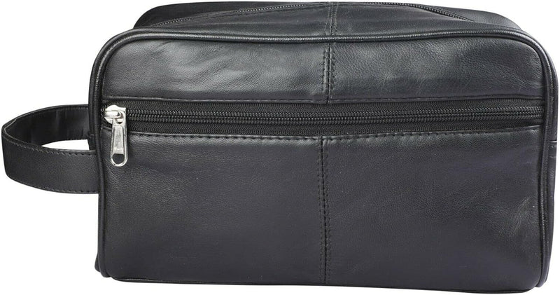 RAS WALLETS Mens Womens Genuine Leather Hanging Travel Overnight Wash Gym Toiletry Shaving Cosmatic Case Bag 3540