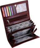 Morucha Women Genuine Leather Purse, RFID Blocking High Capacity Cardholder Clutch Wallet M90