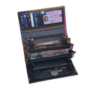 Personalised Women RFID Leather Purse | Ladies Customised Wallet | Soft Genuine Leather Flap Over Purse Multi Credit Card Slots