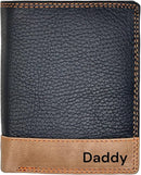 Personalised Wallet Men Genuine Soft Leather Wallet Built in RFID Blocking Engraved Gift for Him