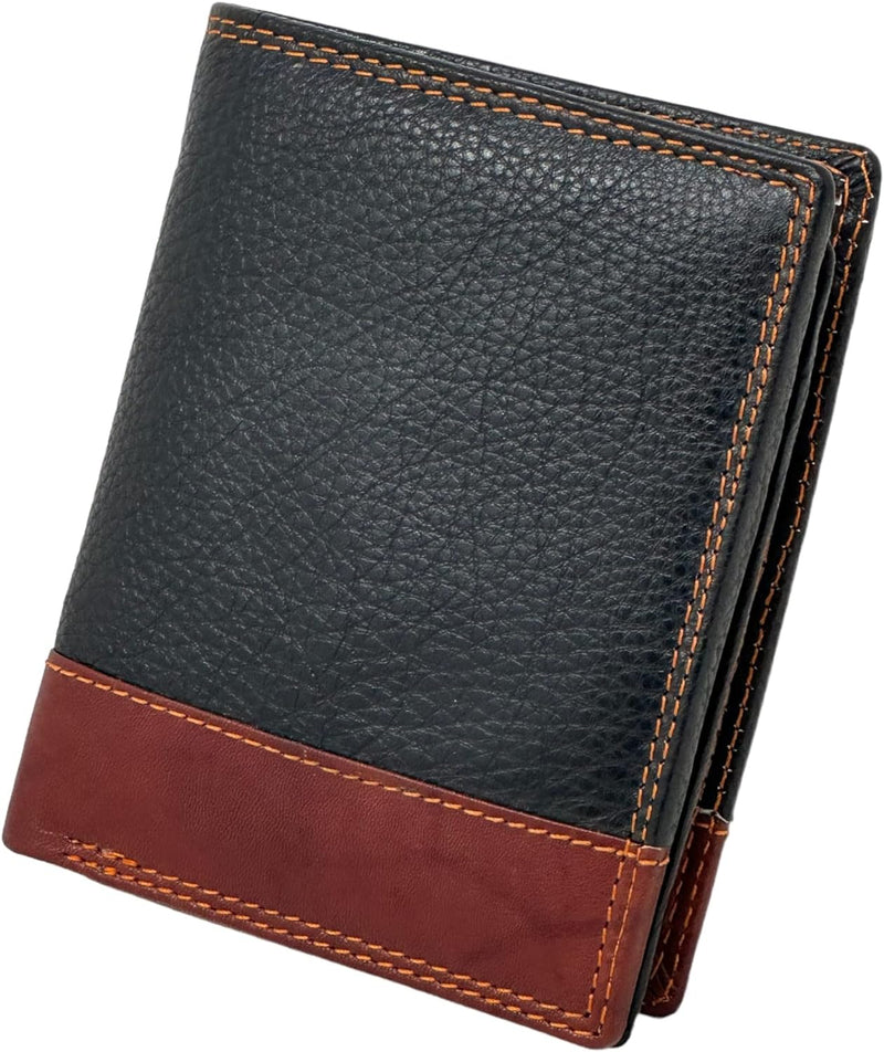 MORUCHA  Wallets for Men UK | Genuine Soft Leather Wallet | Built in RFID Blocking Gift for Him 2016(Black/Brown)