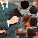 Personalised Engraved RFID SAFE Lleather Bifold Wallet Gift for Husband, Dad, Granddad, Son Boy Friend 4006 Brown