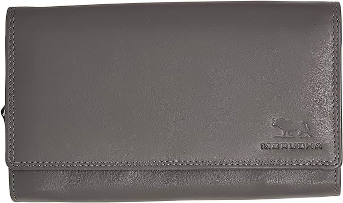 MORUCHA Clutch Wallet for Women Genuine Leather RFID Blocking High Capacity Cardholder M90