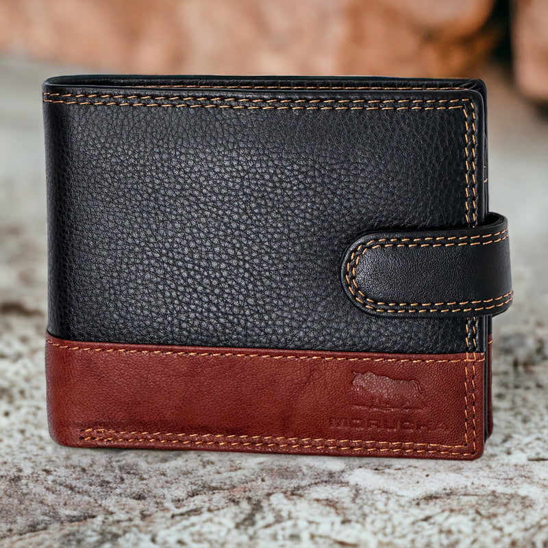 Luxury Men Leather Wallet in Black Brown