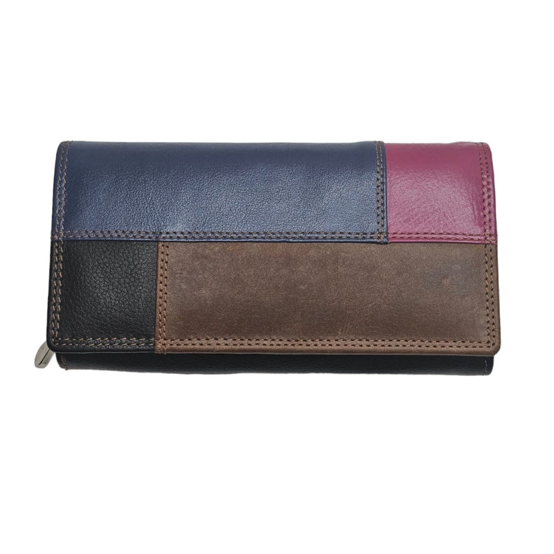 STARHIDE Women Personalised RFID Leather Purse | Ladies Customised Wallet | Soft Genuine Leather Flap Over Purse Multi Credit Card Slots