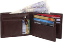 Personalised Men RFID Leather Wallet ID Window Zip Coin Pouch 4015 Brown
