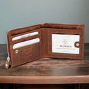 Personalised Engraved RFID BLOCKING Leather Zipped Wallet 4017 TAN