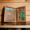 RFID Personalised Designer TOPSUM Genuine Top Grain Leather Wallet Purse 4018 Tan