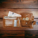 Personalised Engraved Topsum Mens Wallet Coin Pocket Premium Real Leather Wallet