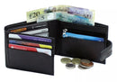 Mens Personalised Leather Wallet RFID Credit Card Blocking ID Protection Purse