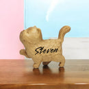 Personalised Custom Engraved Handmade Wooden Ornament Wood Carved Gift Cat Decor
