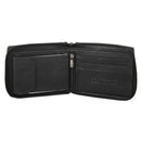 Personalised Men Black Zipped Leather Wallet Cards Notes RFID Fraud Protection