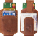 Personalised Mens RFID Leather Minimalist Carholder Strong Magnet Money Clip 725