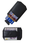 Personalised Mens RFID Leather Minimalist Carholder Strong Magnet Money Clip 725