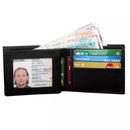 Men's Personalised Engraved Black Leather Wallet Birthday Gift for Dad Grandad