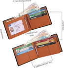 Personalised Name Carbon Fibre Leather Wallet Gift For Men Slim Bifold Design