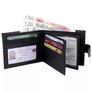 Man's Engraved Leather Wallet RFID SAFE Contactless Card Blocking ID Protection