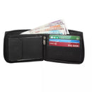 Personalised Men Black Zipped Leather Wallet Cards Notes RFID Fraud Protection