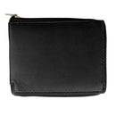Personalised Men Black Zipped Leather Wallet Cards Notes RFID Fraud Protection