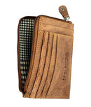 Custom Personalised Engraved Leather Wallet Zipped Pocket Purse For Men Women