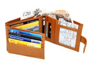 RAS WALLETS Men's RFID Passcase Trifold Rela Leather Wallet Multi Card Slots with Zip Coin Pocket Pouch 304