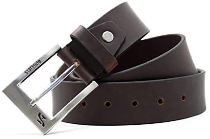STARHIDE Mens 1.25" Full Grain Genuine Leather Casual Belts With Detachable Single Pin Buckle SB07