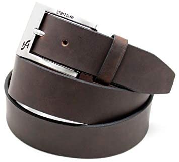 STARHIDE Mens 1.25" Full Grain Genuine Leather Casual Belts With Detachable Single Pin Buckle SB07