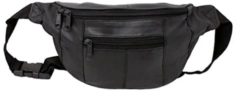 RAS Mens Womens Leather Bum Bag Travel Money Pouch Waist Hip Bag Pouch Passport Holder Adjustable Belt 1013