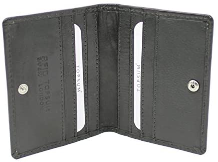 TOPSUM LONDON Mens RFID Blocking Ultra Slim Leather Card Wallet 4022