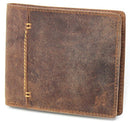 STARHIDE Mens RFID Blocking Small Bifold Distressed Hunter Leather Wallet 1050 Brown