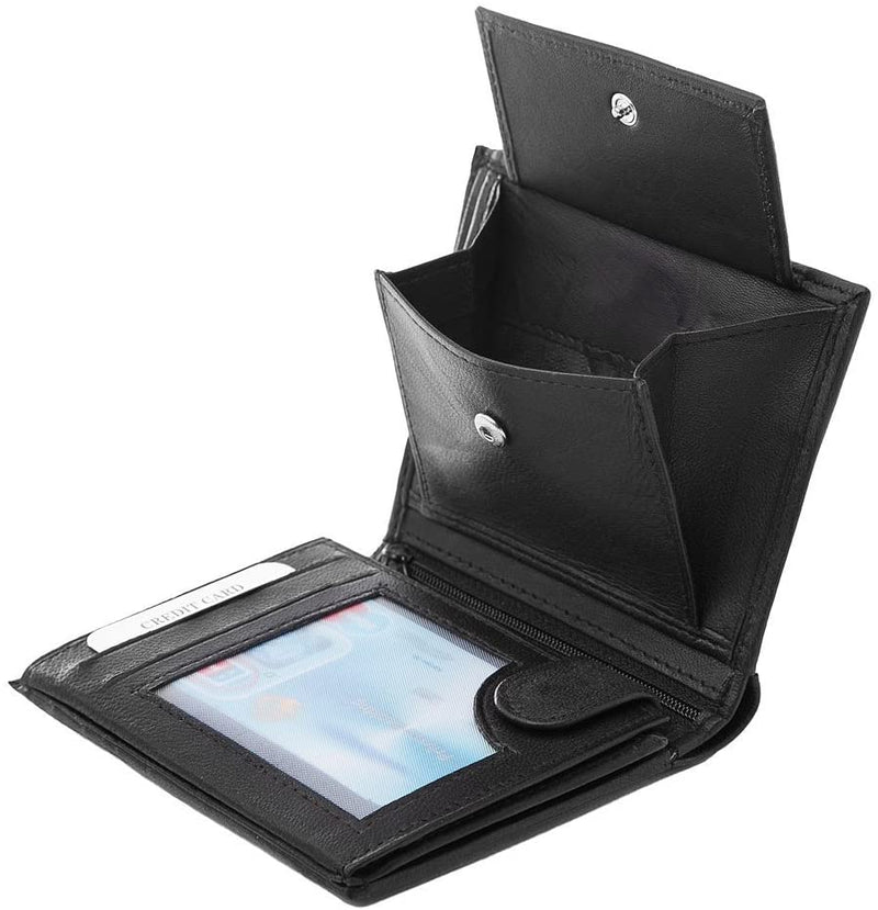 RAS Gents RFID Blocking Leather Multi Card Capacity Wallet 503 Black