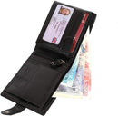 STARHIDE Mens RFID Blocking Genuine Leather Twin ID Card and Coin Pocket Wallet 1213