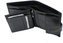 STARHIDE Genuine Leather RFID Shielded Blocking Extra Card Capacity Wallet 1085 (Black)