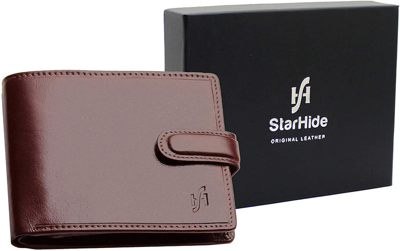 STARHIDE Gents RFID Blocking Smooth Genuine VT Leather Wallet with Coin Pocket and Id Window 1212