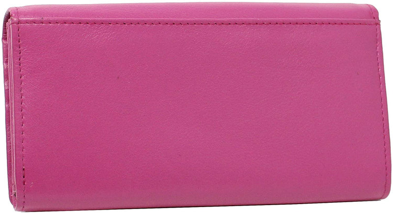 STARHIDE Ladies Soft Genuine Leather Flap Over Purse Multi Credit Card Slots 5510