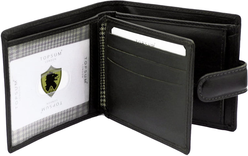 Topsum London Men Designer Leather Wallet RFID Blocking Mans Wallets Credit Card Holder Coin Pocket Purse with Gift Box 4006