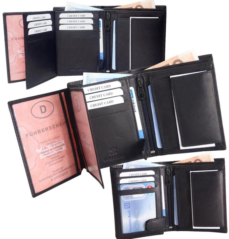 RAS Gents RFID Blocking Leather Multi Card Capacity Wallet 503 Black