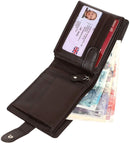 STARHIDE Mens RFID Blocking Genuine Leather Twin ID Card and Coin Pocket Wallet 1213
