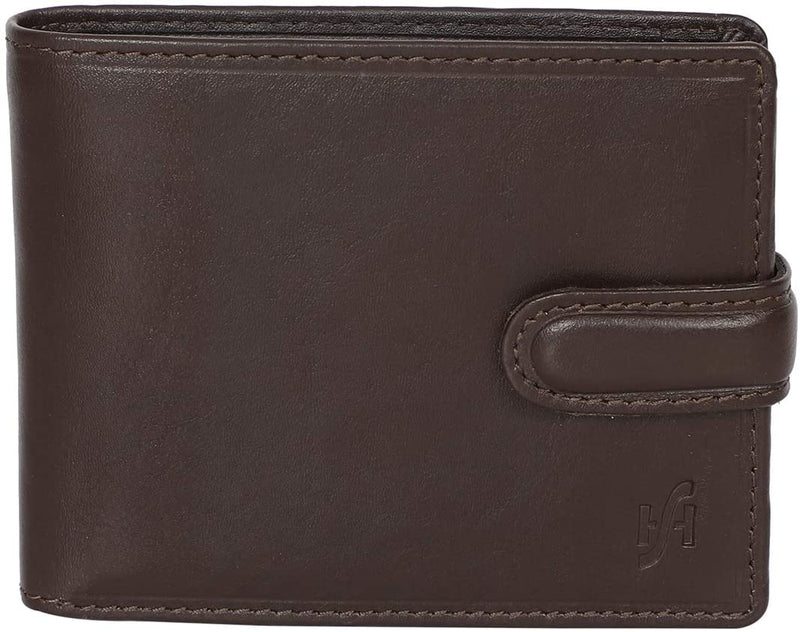 STARHIDE Mens RFID Blocking Genuine Leather Twin ID Card and Coin Pocket Wallet 1213