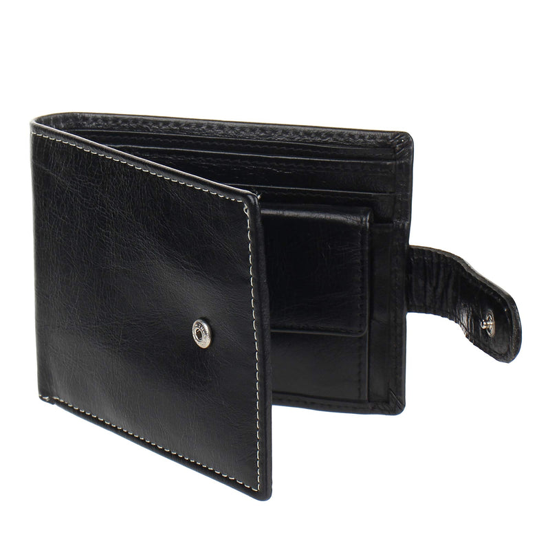 Topsum London RFID Blocking Mens Bifold Design Distressed Genuine Leather Coin Pocket Wallet 4019