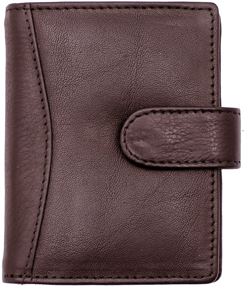 RAS Mens Womens Small Leather 24 Credit Cardholder with Popper Button Fastening 602