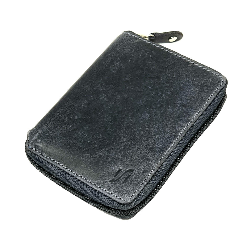 STARHIDE Mens RFID Blocking Full Zip Around Distressed Hunter Leather Coin Pocket Wallet 720