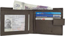 Morucha Mens RFID Blocking Wallets Real Leather Passcase Wallet with A Large Zip Around Coin Pocket M70 (Grey)