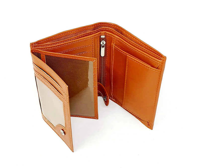 RAS WALLETS Mens RFID Blocking Soft Leather Trifold Purse Credit Card Holder Id Window and Coin Pouch 503