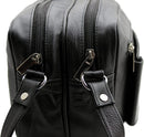 STARHIDE Mens Real Leather Multi Compartments Toiletry Overnight Wash Gym Shaving Bag with Grab Handle Strap Black 515