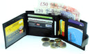 RAS WALLETS Men's RFID Passcase Trifold Rela Leather Wallet Multi Card Slots with Zip Coin Pocket Pouch 304